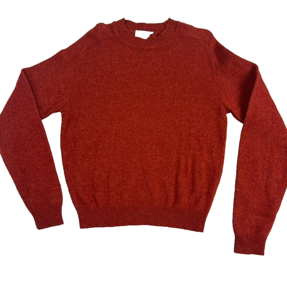 Grants Men's Wear Sweater XL Red Crew Neck Wool Blend Pullover USA Vintage